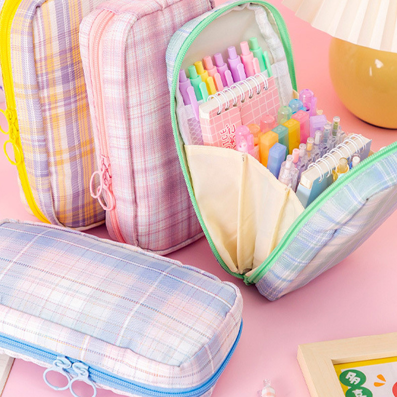 Canvas Girls Storage Bag Stationery Cute Pen Bag Multifunctional