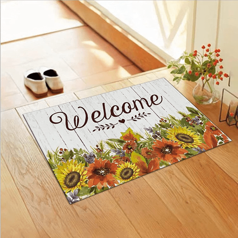 Door Mats Outdoor Welcome Mats for Front Door Sunflower Doormats