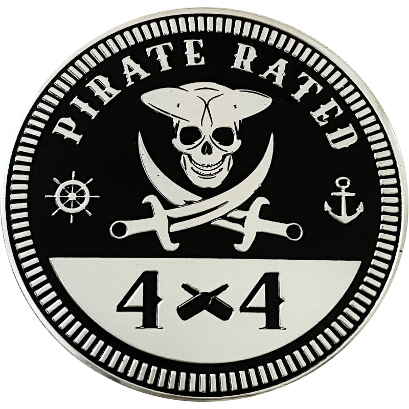 Pirate Badge Rated Car Emblem, 4 X 4 Metal Automotive Badge 3D Metal Car  Badges Emblems Round Emblem Decals Car Badge Decals Stickers