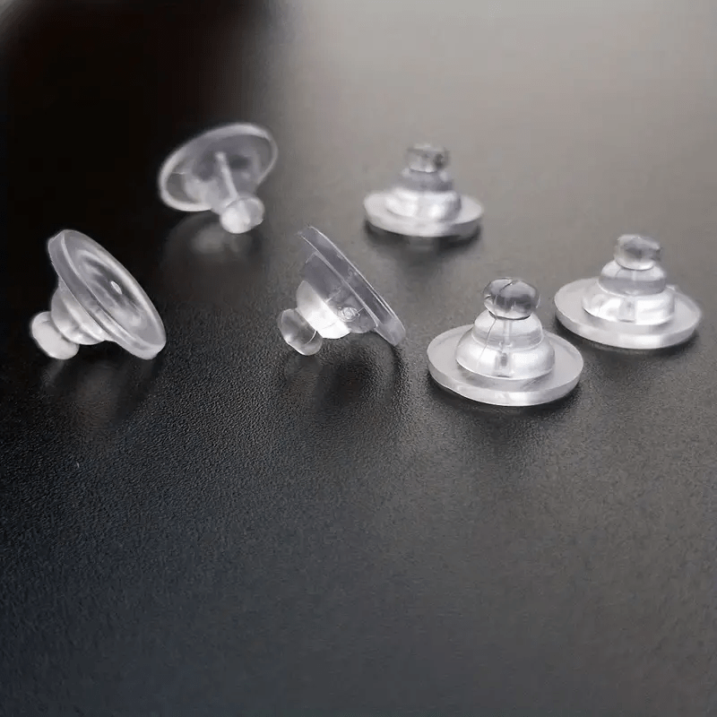 100pcs/bag 6*10mm clear plastic earring backs