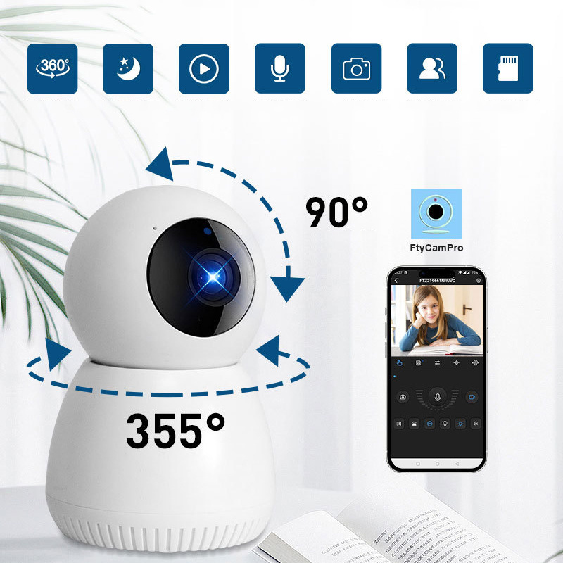 3MP 2K WiFi PTZ Cámara De Seguridad IP Monitor De Bebé - Temu