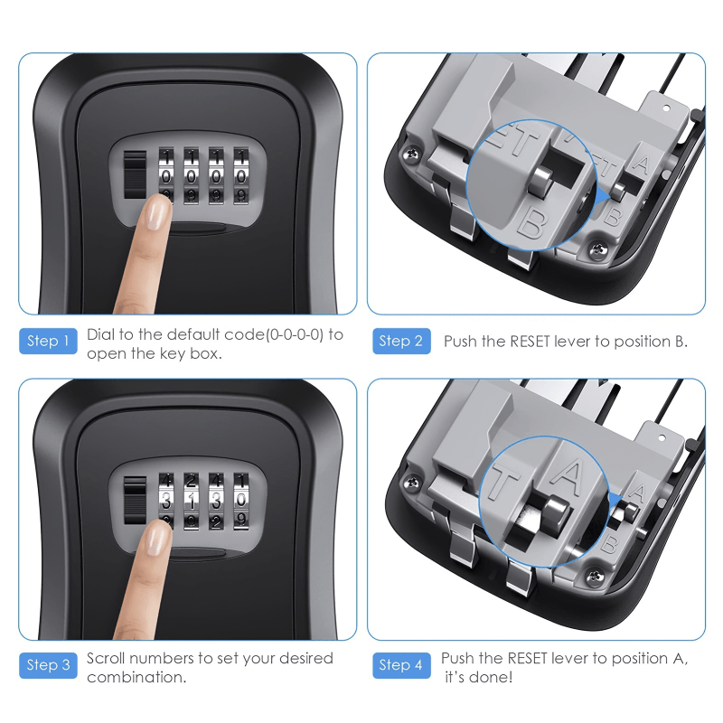 Wall Mounted Password Key Box - Secure Spare Keys