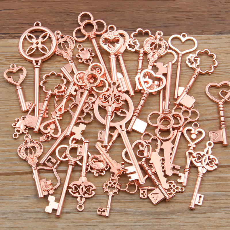 52pcs Random Mixed Shape Ancient Letters Charms Gold 26 Letter Pendants For  DIY Necklace Keychain Jewelry Gifts Making Tools Bracelet accessories arrow
