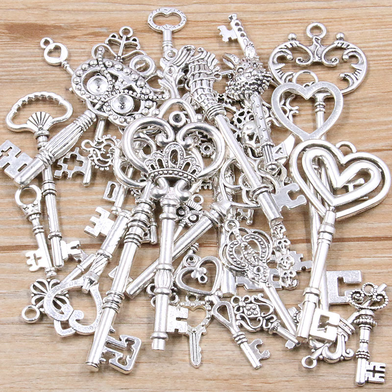 Mixed Key Charms 6 Color Bracelets Necklace Craft Metal - Temu