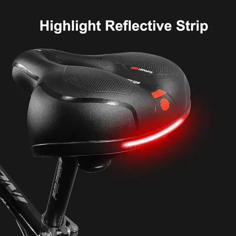 Big Saddle Bicycle Seat Cushion Mountain Road Bike Wide Seat Bicycle  Accessories Shock Absorber Hollow Breathable Cycling Parts