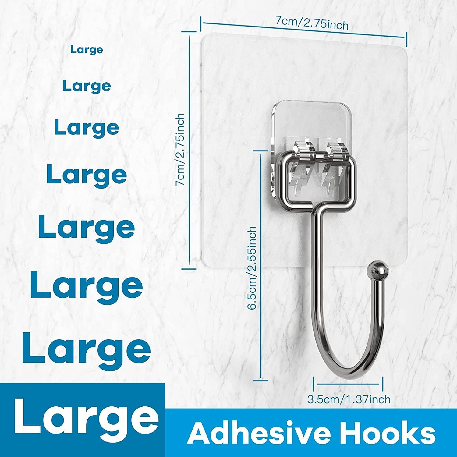 Large Adhesive Hooks Hanging Heavy Duty Wall Hooks 22 Lbs - Temu Canada