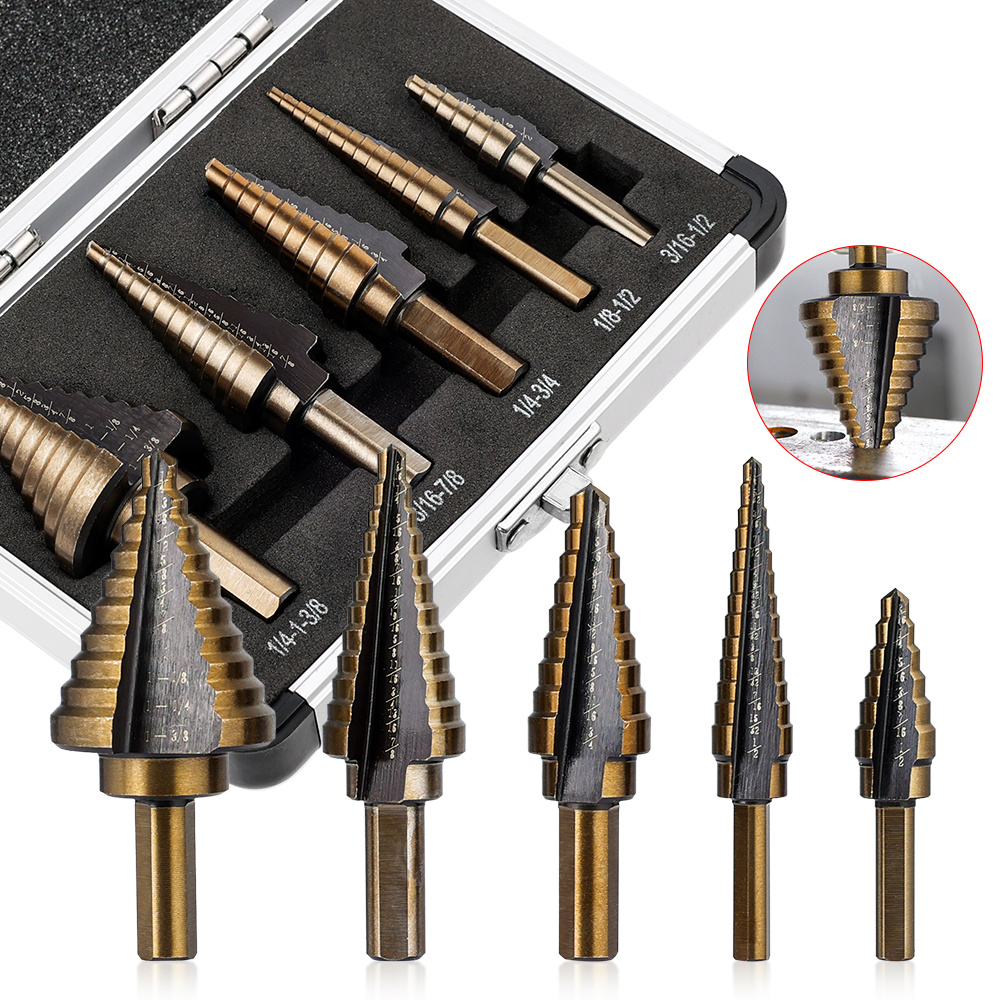 Broca Escalonada y Broca de Corona para Metal. Step Drill Bit 