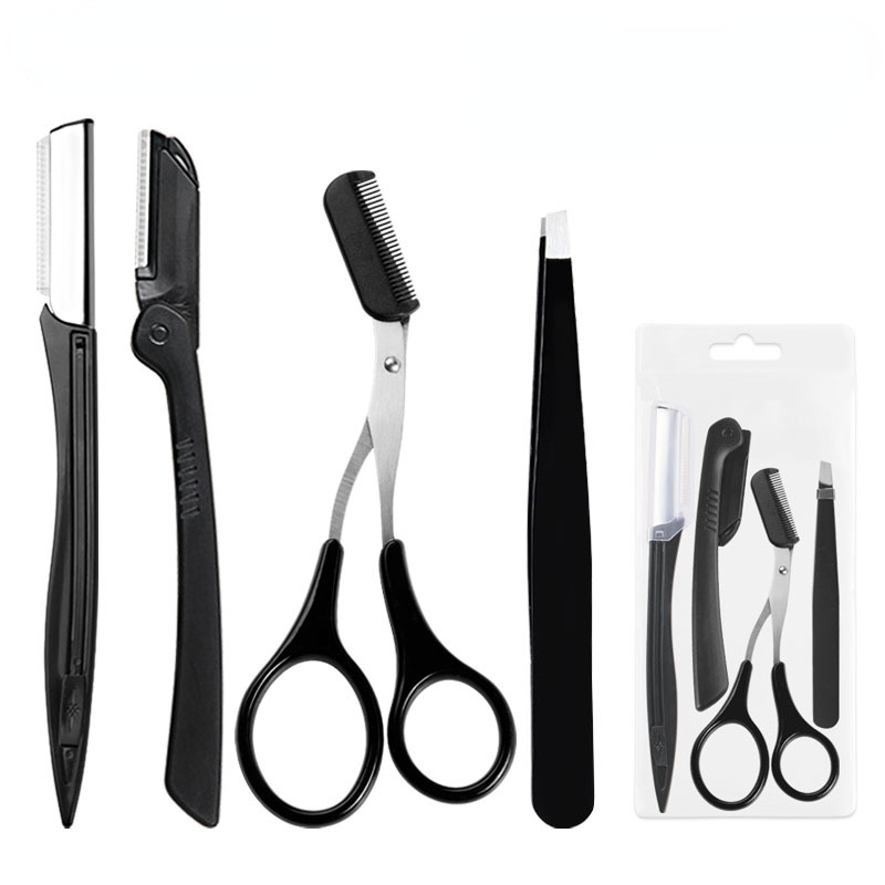 4pcs Eyebrow Grooming Kit Stainless Steel Set
