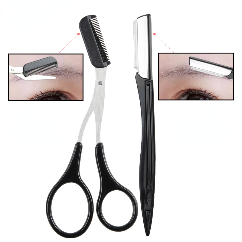 4pcs Eyebrow Grooming Kit Stainless Steel Set