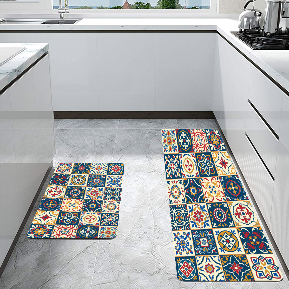 Mandala Pattern Printed Kitchen Floor Mat Boho Home - Temu