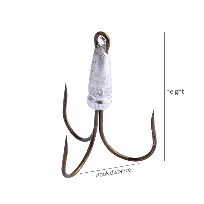 10pcs Weighted Treble Hooks High Carbon Steel Snagging Hooks Trout