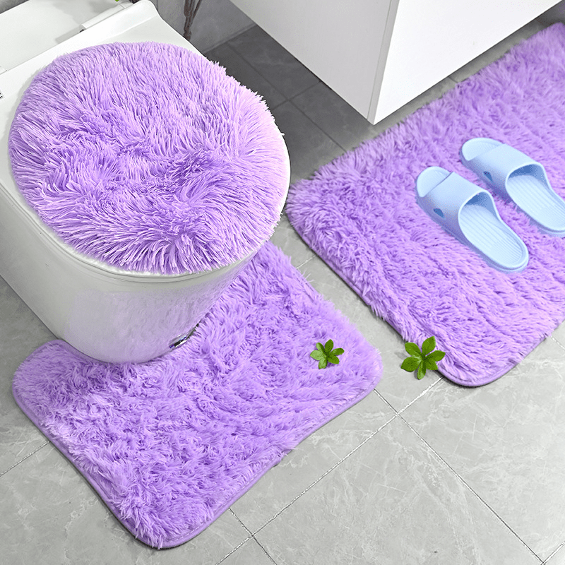 3pcs Juego Alfombras Baño Felpa Suave Alfombra Baño - Temu Mexico