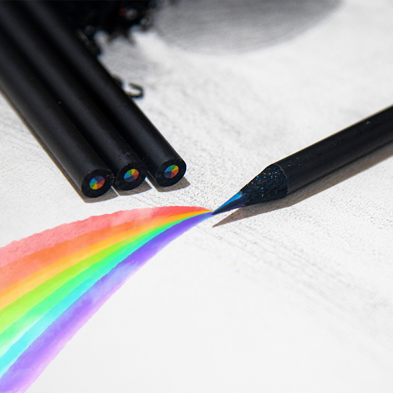 nsxsu Lápices de colores arcoíris para niños, lápiz de color 7 en 1, lápiz  de arco iris para niños, lápiz multicolor, lápices divertidos, preafilados