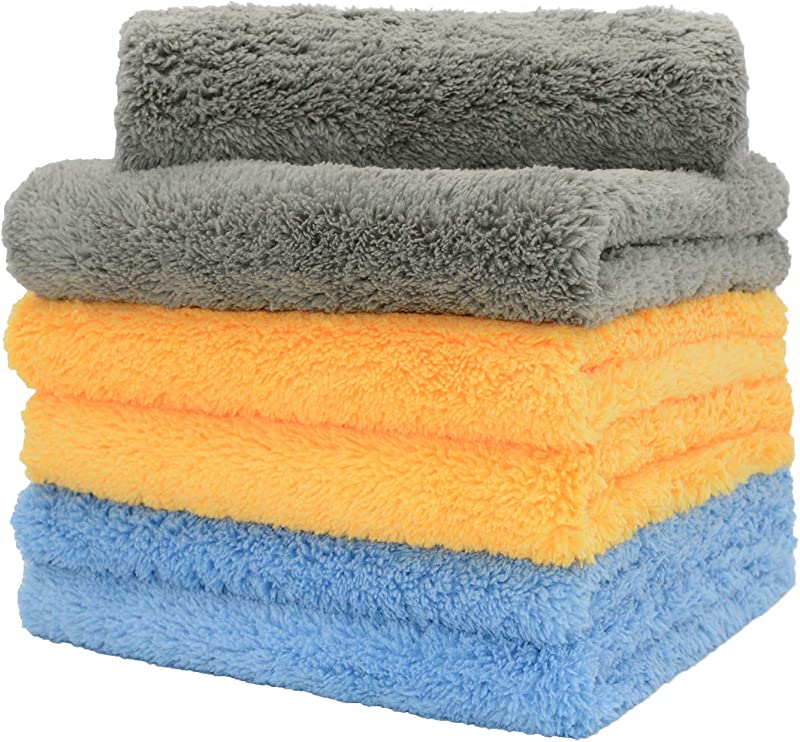 Microfiber Plush Edgeless Towels, Set of 6