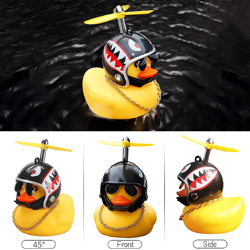 Yellow Duck Car Figurine Motorcycle Bicycle Decor Accessories