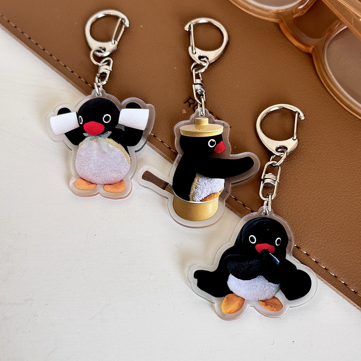 Penguin Keychain Gold Plated Penguin Backpack Clasp Bird 