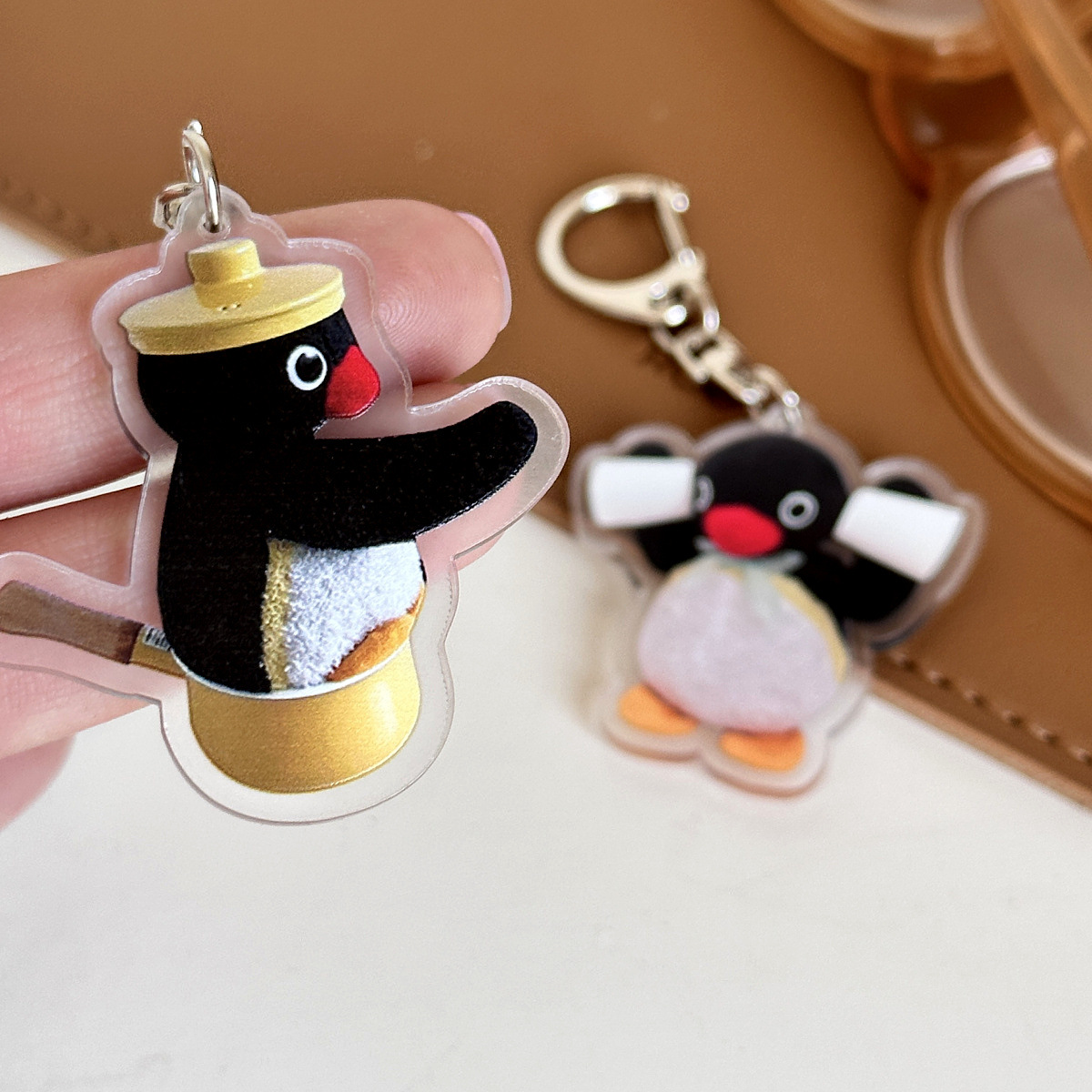 Cute Charms Cute Handmade Enamel Penguin Keyring/phone/clasp Charm. Various  Slogans. Ideal Partner Gift 