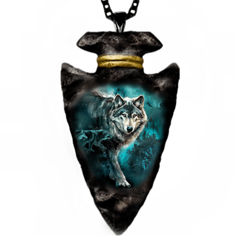 1pc punk animal wolf head pendant indian gothic animal totem mens necklace 0