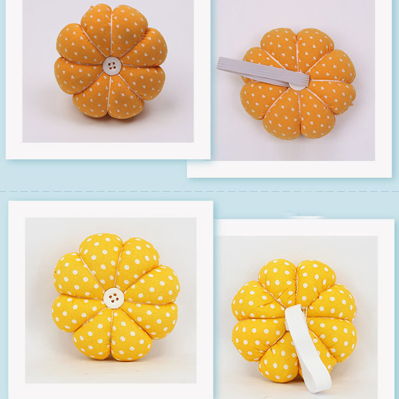 Diy Sewing Pincushion Pumpkin Shape Cotton Fabric Button - Temu