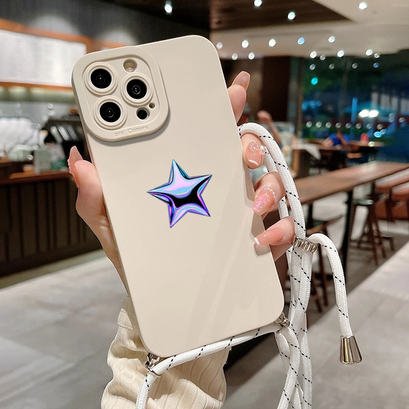 Smiling Face Star Graphic Phone Case With Lanyard For Iphone 11 14 13 12  Pro Max Xr Xs 7 8 6 Plus Mini Czq Pattern Luxury Matte Silicone Original  Shockproof Camera Lens Protector Soft Cover - Temu Australia