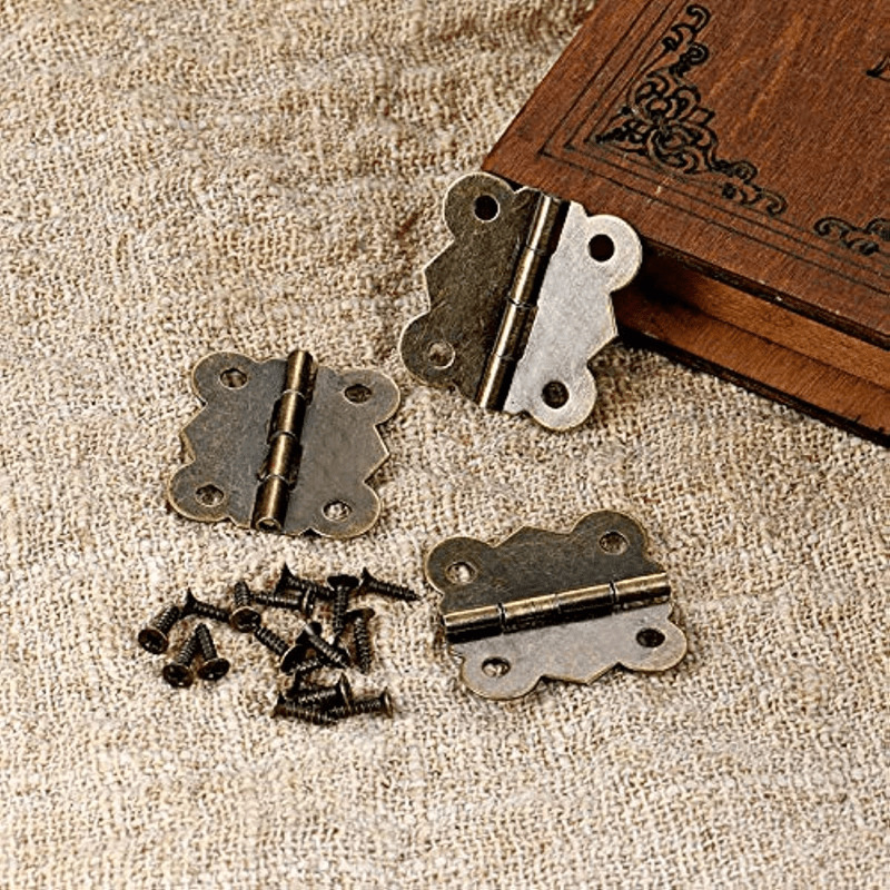 YCSJ 20 Pieces Satin Silver Jewelry Box Hardware Hinges for Wooden  Box,Silver Small Hinges for Handmade Crafts,Jewelry Wooden Box Satin Nickel  Mini