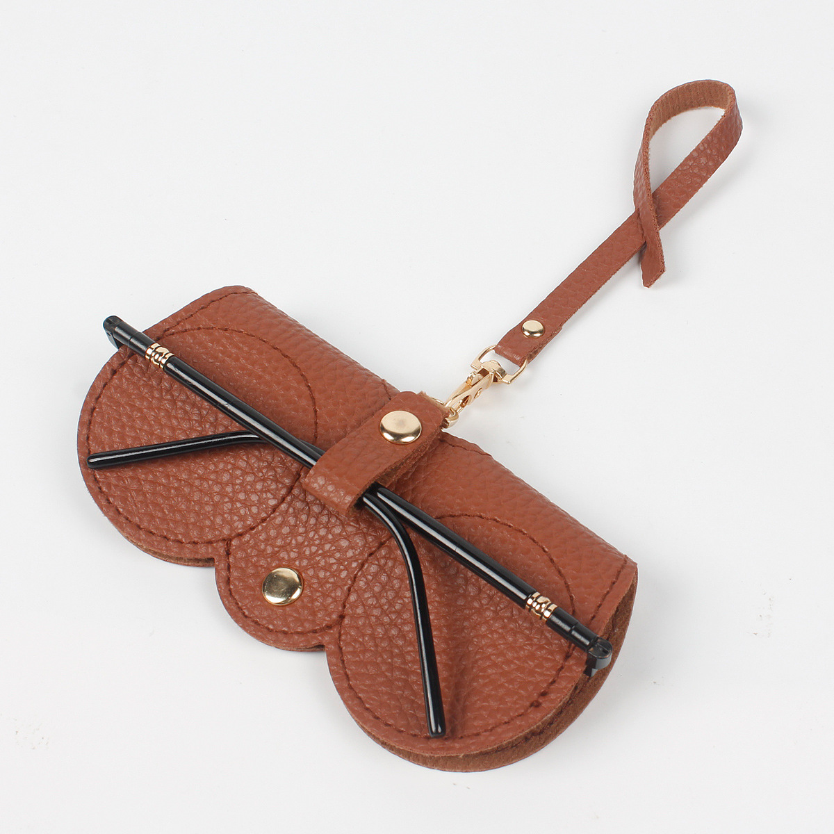 Solid PU Leather Sunglasses Bag Protective Case