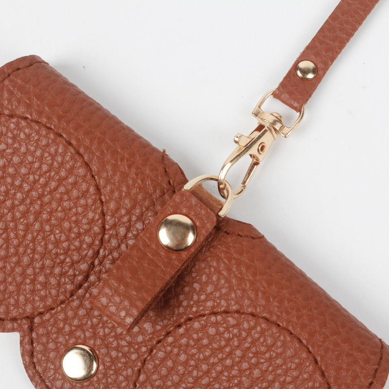 Solid PU Leather Sunglasses Bag Protective Case