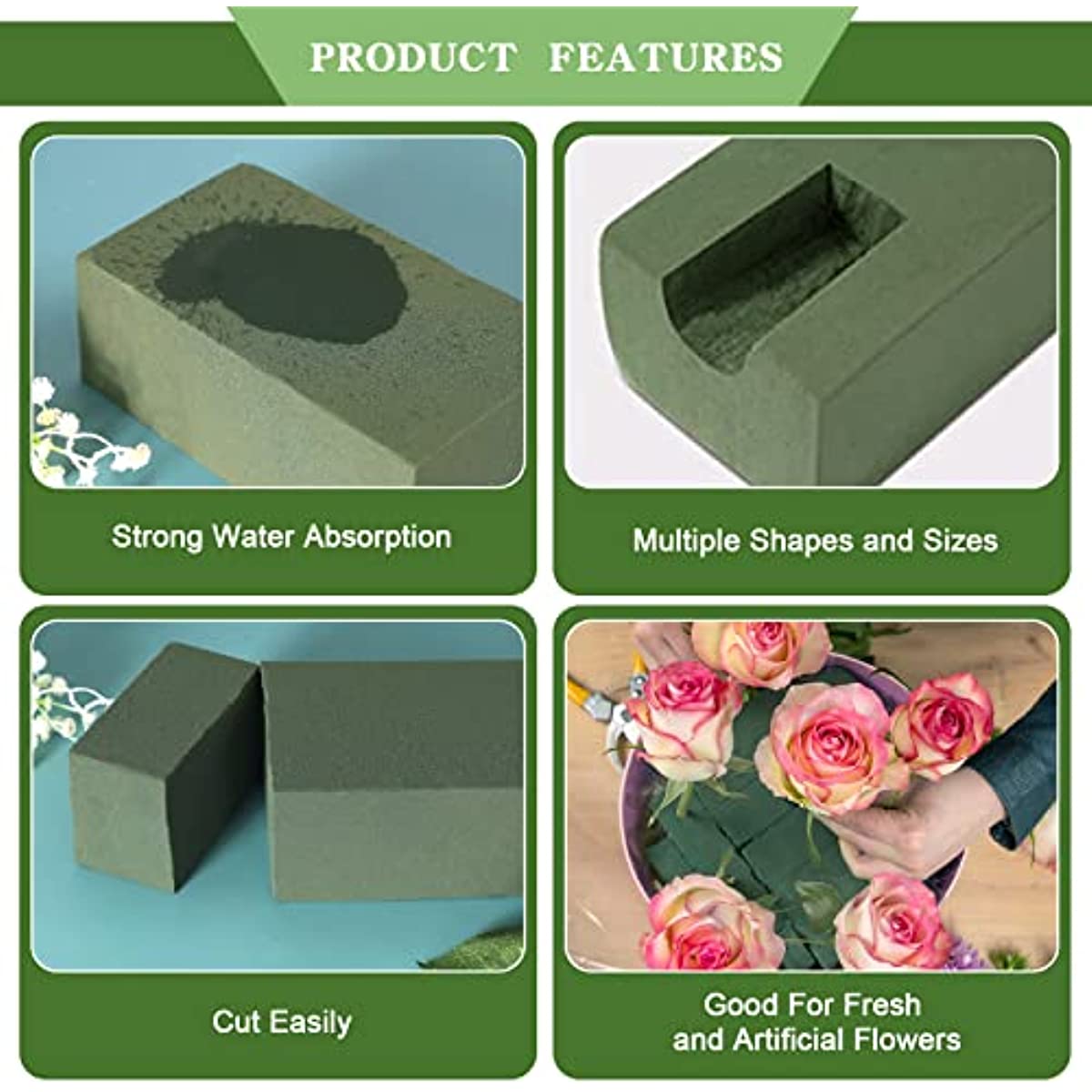 8 Pack Floral Foam For Fresh And Artificial Flowers,dry And Wet Floral Foam  Blocks For Wedding,birt