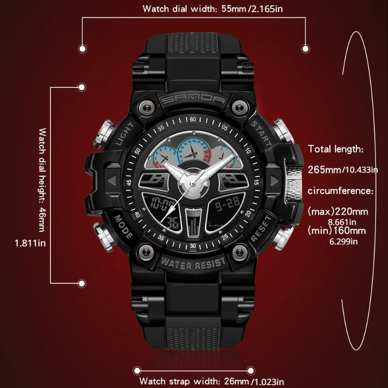 Marque SANDA Montre militaire pour hommes Montres numériques de sport pour  homme, Montre-bracelet électronique étanche, Choix idéal pour les cadeaux -  Temu Switzerland