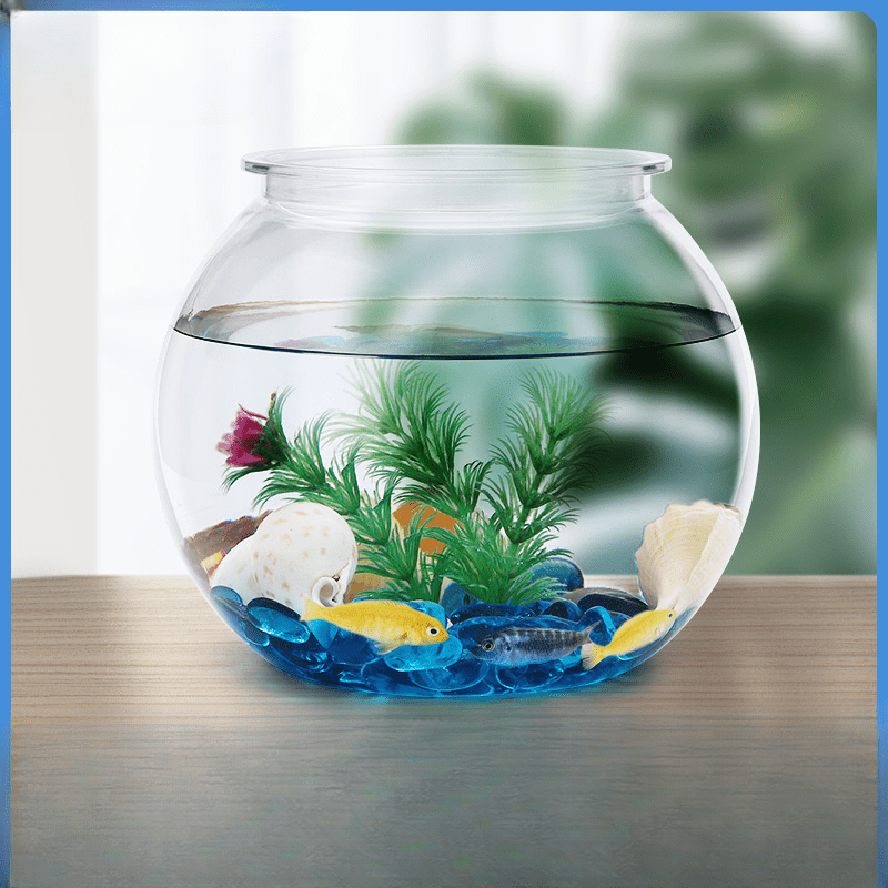Ccdes Fish Tank Bowl,Plastic Fish Bowl,Mini Fish Tank Transparent