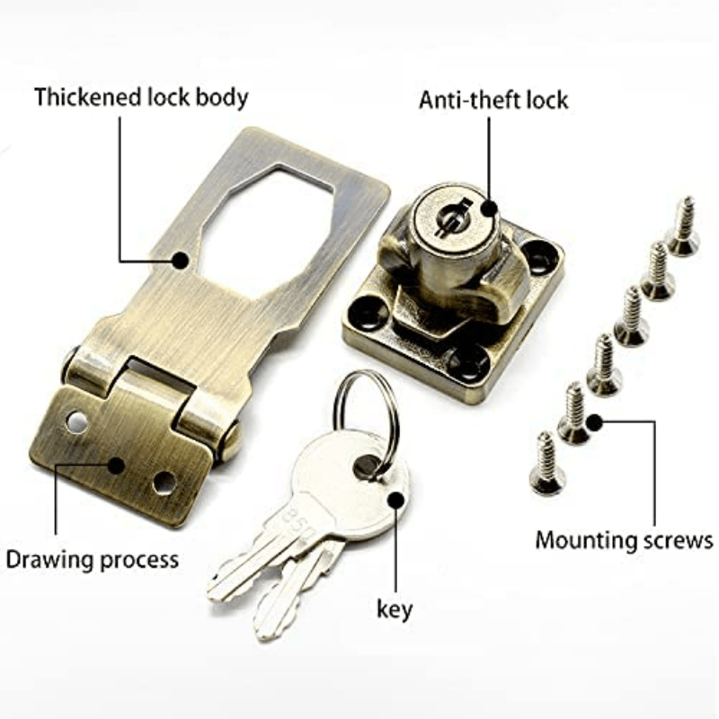 I-EASYDWW, Keyed Hasp Locks, 2.5 Inch, Twist Knob Keyed Locking Hasp,  Cabinet Locks, Cabinet Locks with Keys, Silver, 3 Pack - Yahoo Shopping