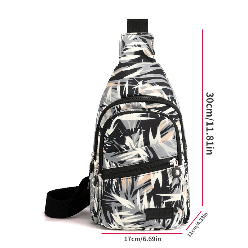 Geometric Pattern Sling Bag, Multi Zipper Crossbody Bag, Casual Chest Bag  For Outdoor Travel Sports - Temu