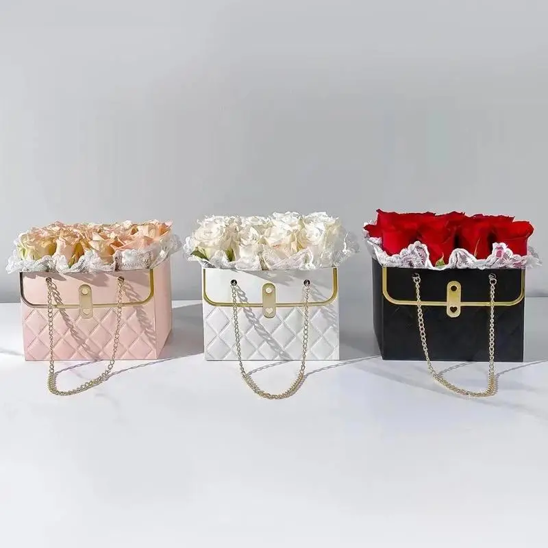 Beautiful Handbag-shaped Rose Flower Gift Box - Perfect For