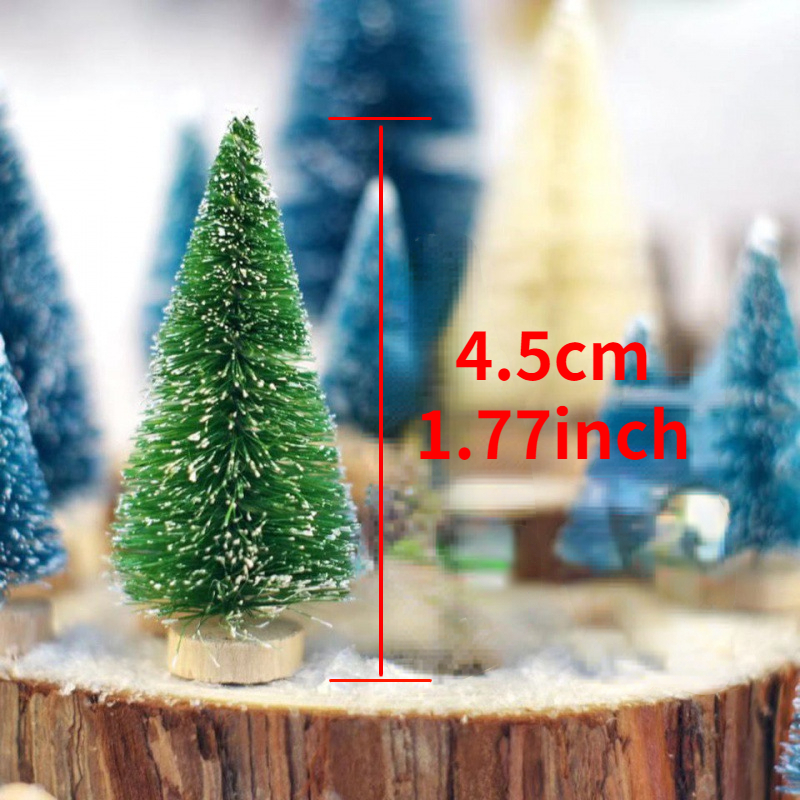 Tabletop Mini Wooden Christmas Tree With 29 Miniature Ornaments
