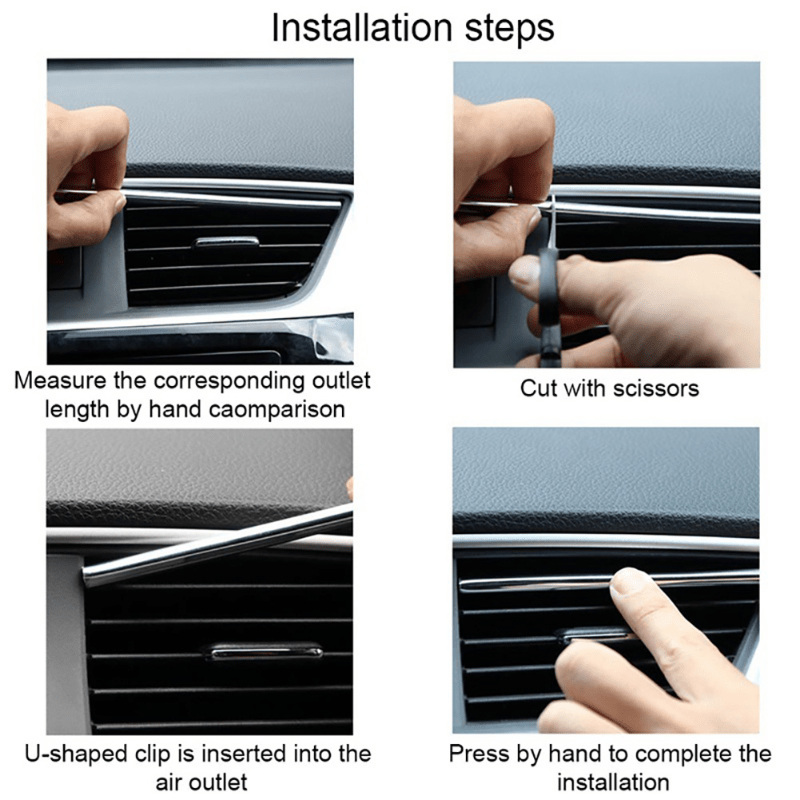 Car Air Conditioner Outlet Decorative U Shape Moulding Trim Strips