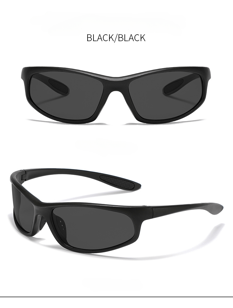 Sportliche Schwarze Rauchgrau Polarisierte Sonnenbrille