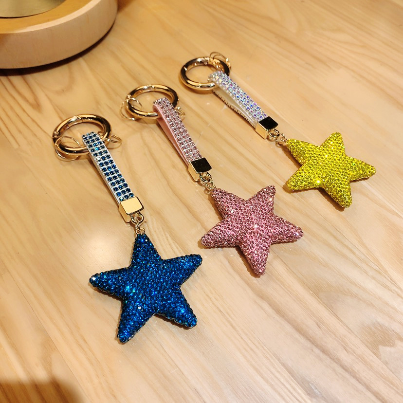 1pc Rhinestone Decor Cute Star Shape Keychain Keyring, Car Key Accessories Bag Pendants, Gift for Temu