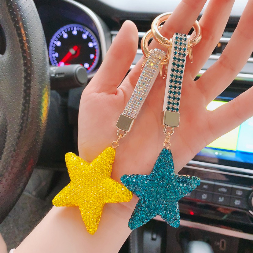 Rhinestone Decor Cute Star Shape Keychain Keyring Car Key - Temu