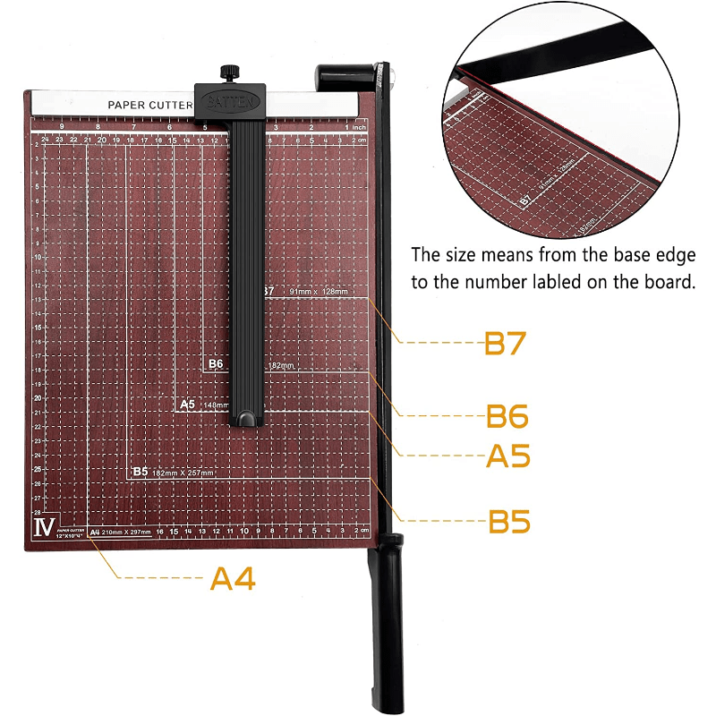 Cortadora de papel de guillotina resistente de 12 pulgadas, cortadora de  papel de 400 hojas con doble protección de seguridad, hoja HSS duradera  para