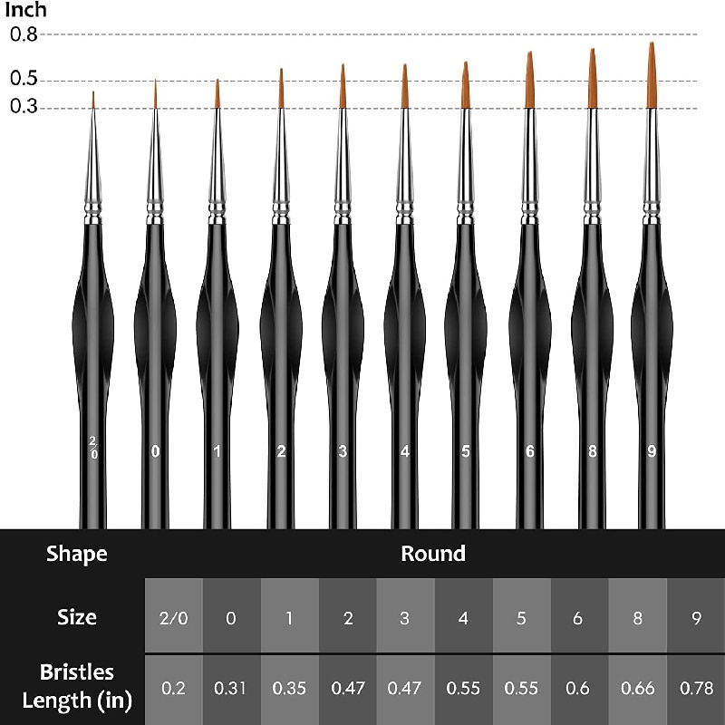 Miniature Paint Brushes Small Fine Tip Paintbrushes Micro - Temu