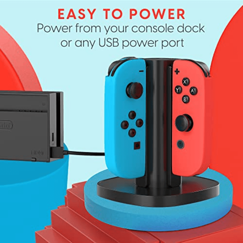 Charger Dock Switch Gaming Controllers 4 Remote Docking Charging Station  Usb Compatible W Switch Oled Black, 24/7 Customer Service