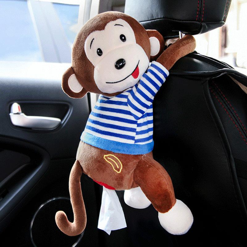 1pc Tissue Holder For Car, Cute Plush Monkey Shape Tissue Box, Car Seat  Headrest Tissue Dispenser, Paper Towel Storage Box, Cartoon Animal Hanging  Pap