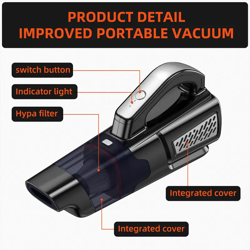 vacuum cleaner wireless handheld cordless vacuum cleaners 2 speed powerful lightweight rechargeable hand vacuuming for car home details 2