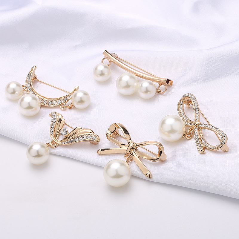 Faux Pearls Headscarf Brooch Pin Shawl Scarf Clips Pin For - Temu