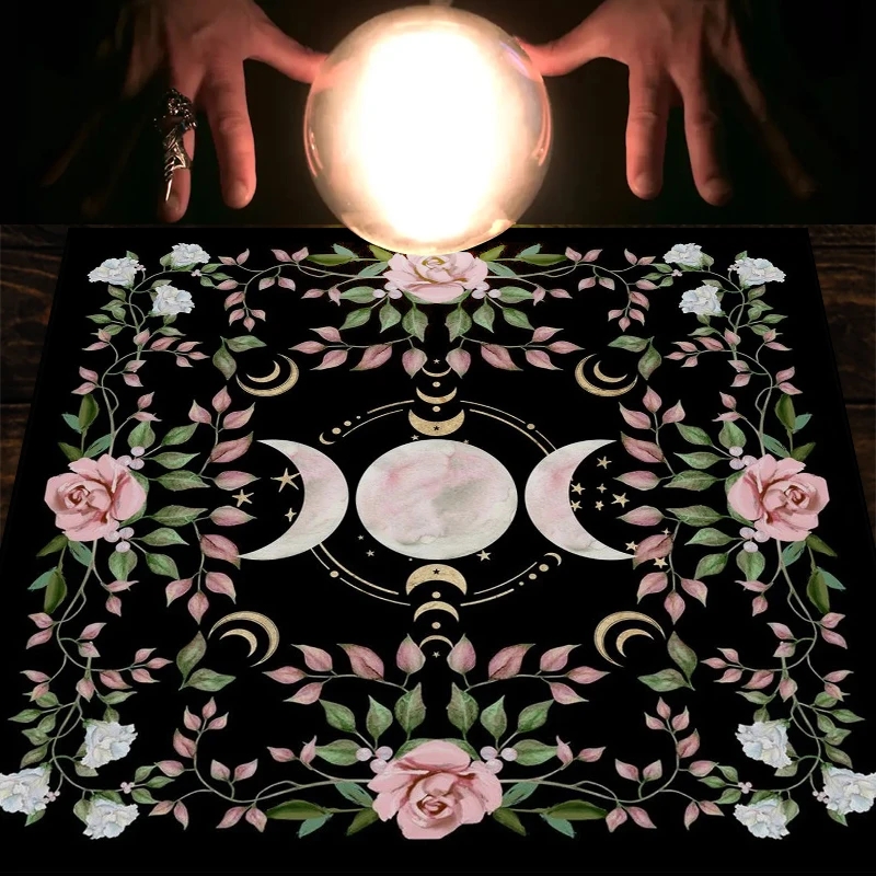 Triple Moon Altar Cloth Alter Cloth Tarot Table Cloth Flower - Temu