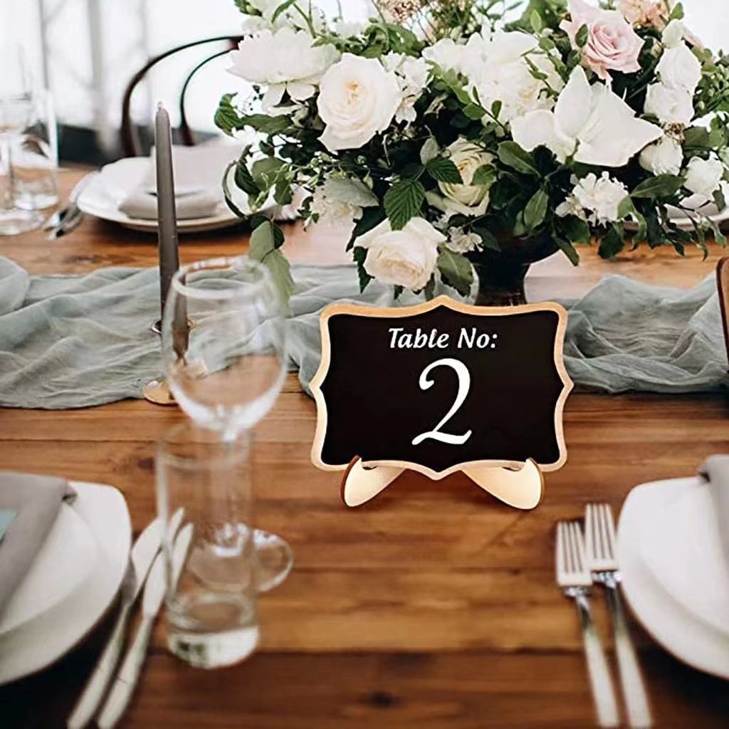 22pcs Mini Chalkboard Signs for Events Wooden Blackboard Table