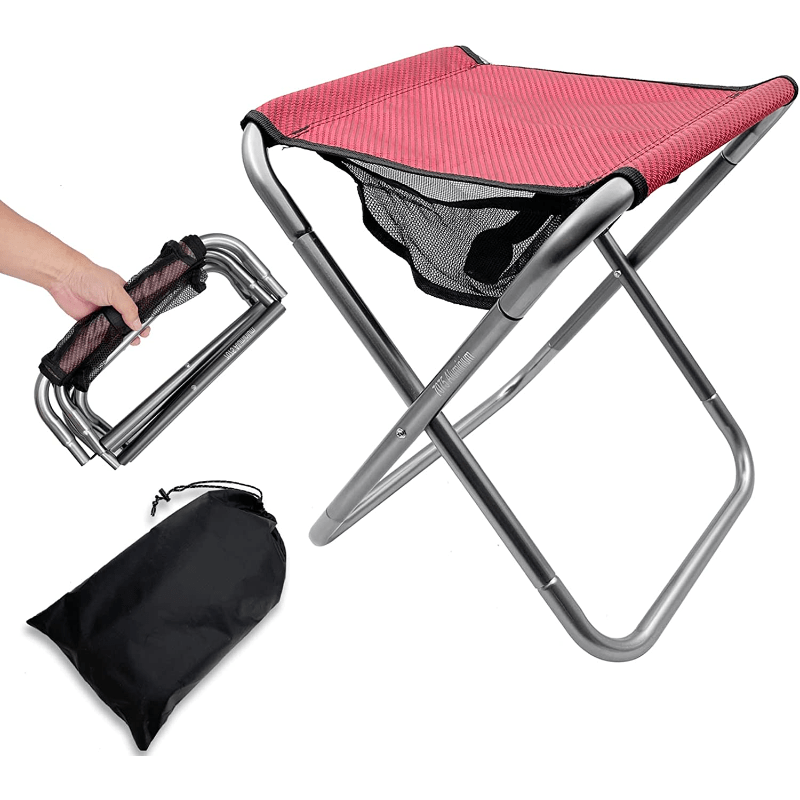 1pc Lightweight Folding Camping Stool With Carry Bag Perfect For