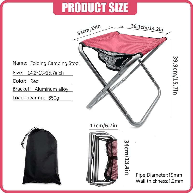 shuangjishan Folding Fishing Stool,Lightweight Camping Stools,Collapsible  Portable Compact Travel Stools Fold Camp Chair Stool for Walking Hiking