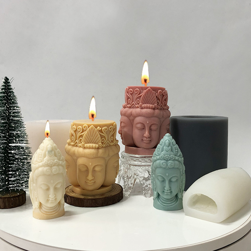 3D Buddha Candle Mould Silicone Molds for Soap Making Silicon DIY Arts  Crafts