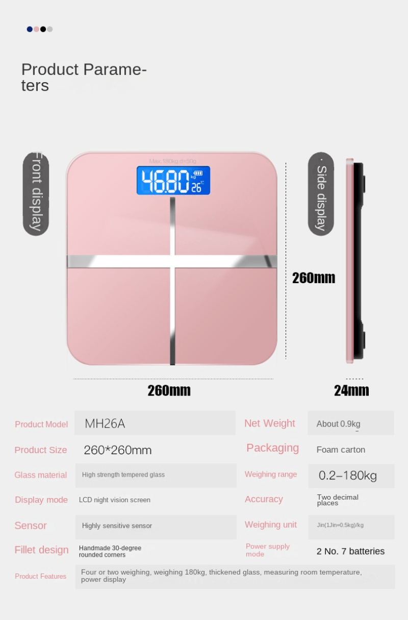 High-Precision Electronic Household Scales - Accurately Weigh Your Body  with Intelligent Technology!